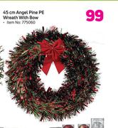 45cm Angel Pine PE Wreath With Bow