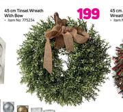 45cm Tinset Wreath With Bow