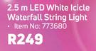 2.5m LED White Icicle Waterfall Light