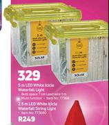 2.5m LED White Icicle Waterfall Light