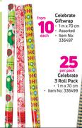 Celebrate Giftwrap 1mX70cm-Each