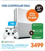 Xbox One S 1TB Console + 3 Months Xbox Live Gold Membership