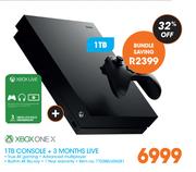 Xbox One X 1TB Console + 3 Months Xbox Live Gold Membership
