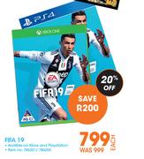 Xbox One/PS4 FIFA 19-Each