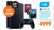 PS4 1TB Console + Spiderman + God Of War