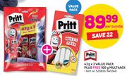 Pritt 43g x 3 Value Pack Plus Free 100g Multipack-Per Bundle