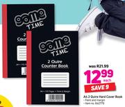 Game Time A4 2 Quire Hard Cover Book Feint & Margin-Each