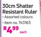 Simple Choice 30cm Shatter Resistant Ruler-Each