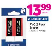 Staedtler PVC 2 Pack Eraser-Per Pack
