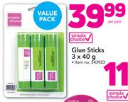 Simple Choice Glue Sticks 3X40g-Per Pack