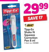Bic 8ml Tipp-Ex Shake N Squeeze Correction Pen-Each