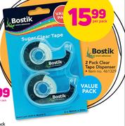 Bostik 2 Pack Clear Tape Dispenser-Per Pack