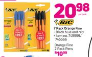 Bic 2 Pack Orange Fine Pens-Per Pack