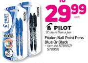 Pilot Frixion Ball Point Pens Blue Or Black-Each