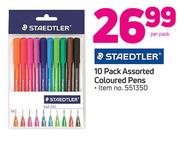 Staedtler 10 Pack Assorted Coloured Pens-Per Pack