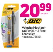 Bic Velocity Mechanical Pencils+2 Free Leads Set-Per Pack