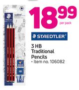 Staedtler 3 HB Traditional Pencils-Per Pack