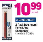 Staedtler 2 Pack Beginners Pencil And Sharpener-Per Pack