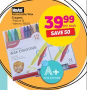 MonAmi Retractable Wax Crayons Pack Of 12-Per Pack
