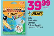 Bic Kids Evolution 12 Pack Colour Pencil-Per Pack