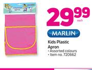 Marlin Kids Plastic Apron Assorted Colours-Each