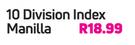 Bantex 10 Division Index Manilla-Per Pack