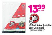 Jiffy 10 Pack A4 Adjustable Slip On Covers-Per Pack