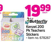 Butterfly Kenzel 200 PK Teachers Stickers-Each