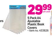 5 Pack A4 Adjustable Plastic Book Covers-Per Pack