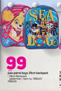 Paw Patrol Boys 29cm Backpack-Each