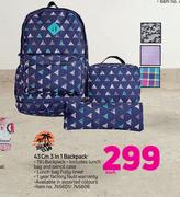 Island Club 43cm 3 In 1 Backpack-Each