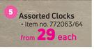 Assorted Clocks-Each