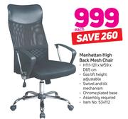 Manhattan High Back Mesh Chair-Each