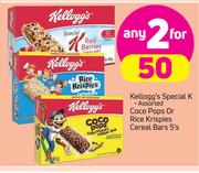Kelloggs Special K Assorted Coco Pops Or Rice Krispies Cereal Bars-2 x 5's