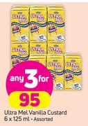 Ultra Mel Vanilla Custard Assorted-3 x 6 x 125ml