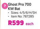 Kookaburra Ghost Pro 700 KW Bat Sizes: 4/5/6/H/SH-Each