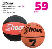 Shoot Basketball Multicolour Or Tan Deep Seam Size 7-Each