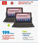 Vodacom Power Tab 10" LTE + Keyboard(2 Nos)-On A 1GB Data Plus 250MB Data