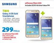 Samsung Galaxy J5 DS Gold Smartphones(2 Nos)-On uChoose Flexi 200 Plus On uChoose Flexi 55