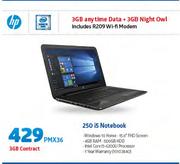 HP 250 i5 Notebook-On 3GB Contract Including R209 WiFi Modem