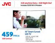 JVC 55" Smart Curved LED TV-On 3GB Contract Including R209 WiFi Modem