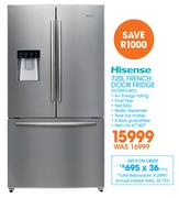 Hisense 720Ltr French Door Fridge H720FS-WD