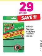 Addis Sponge Scourers 8's-Per Pack