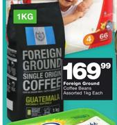 Foreign Ground Coffee Beans Assorted-1Kg Each
