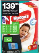 Huggies Dry Comfort Disposable Nappy No.4-66 Per Nappy