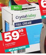 Crystal Valley Long Life Milk-6 x 1Ltr Per Pack