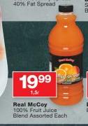 Real McCoy 100% Fruit Juice Blend Assorted-1.5Ltr Each