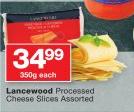 Lancewood Processed Cheese Slices-350g Each