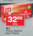 I&J Frozen Beefers Beef Patties-500g
