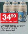 Crystal valley Looney Tunes Flavoured Milk-6x330ml Per pack